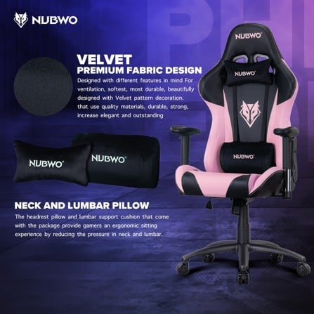 เก้าอี้เกมมิ่ง NUBWO PHENOM NBCH007 สีดำ_7