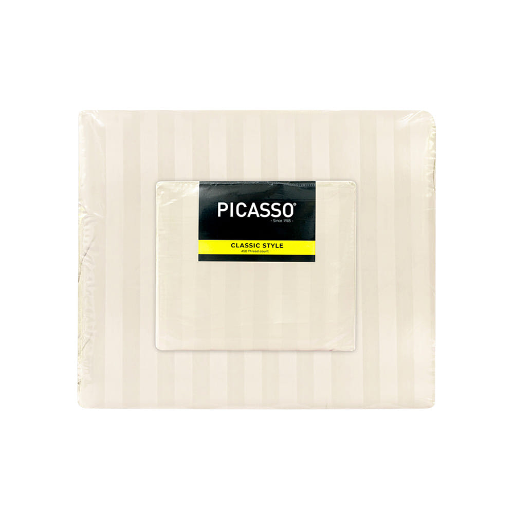 ชุดผ้าปูที่นอน 5 ฟุต (ชุด 6 ชิ้น) PICASSO CLASSIC สี CREAM