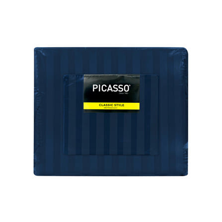 ชุดผ้าปูที่นอน 5 ฟุต (ชุด 6 ชิ้น) PICASSO CLASSIC สี NAVY BLUE_4