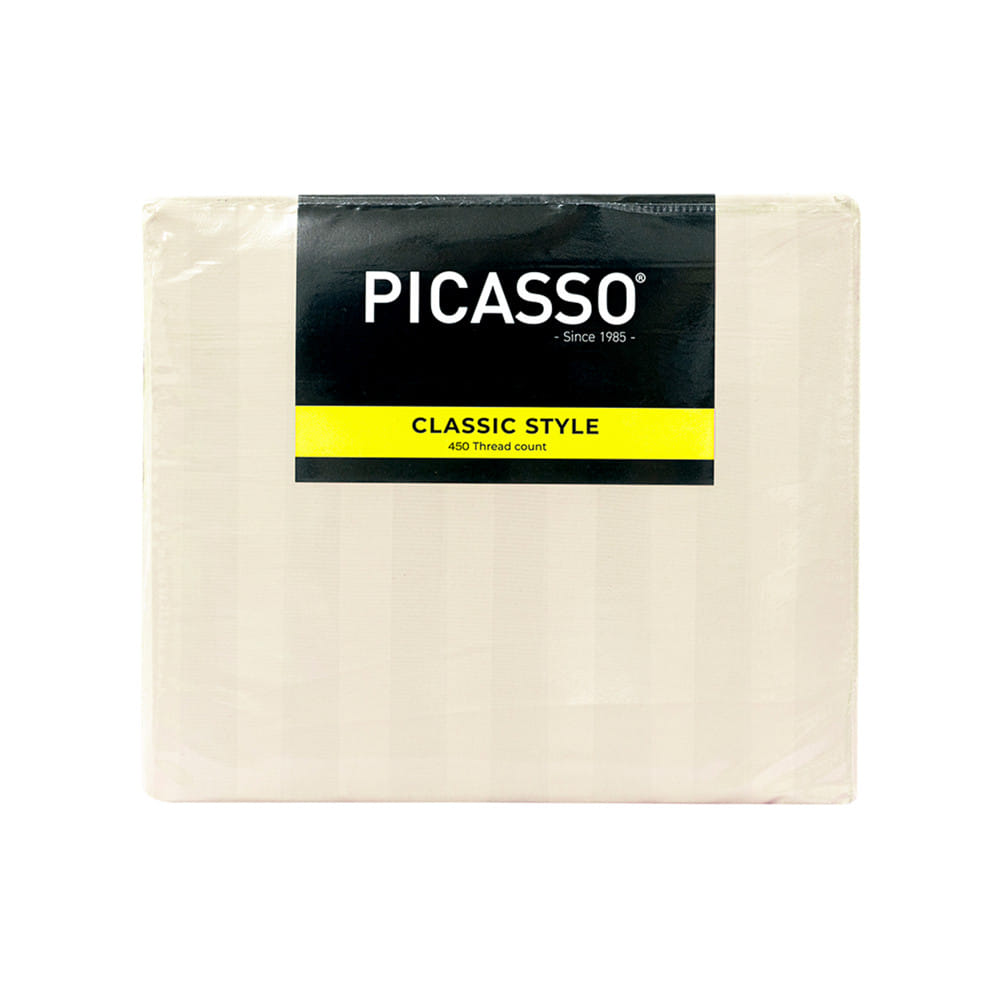 ชุดผ้าปูที่นอน 6 ฟุต (ชุด 5 ชิ้น) PICASSO CLASSIC สี CREAM
