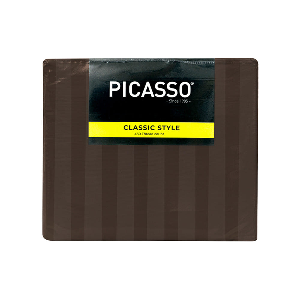 ชุดผ้าปูที่นอน 6 ฟุต (ชุด 5 ชิ้น) PICASSO CLASSIC สี BROWN