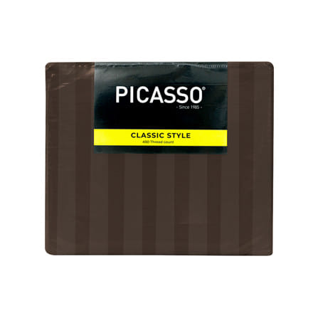 ชุดผ้าปูที่นอน 6 ฟุต (ชุด 5 ชิ้น) PICASSO CLASSIC สี BROWN_4