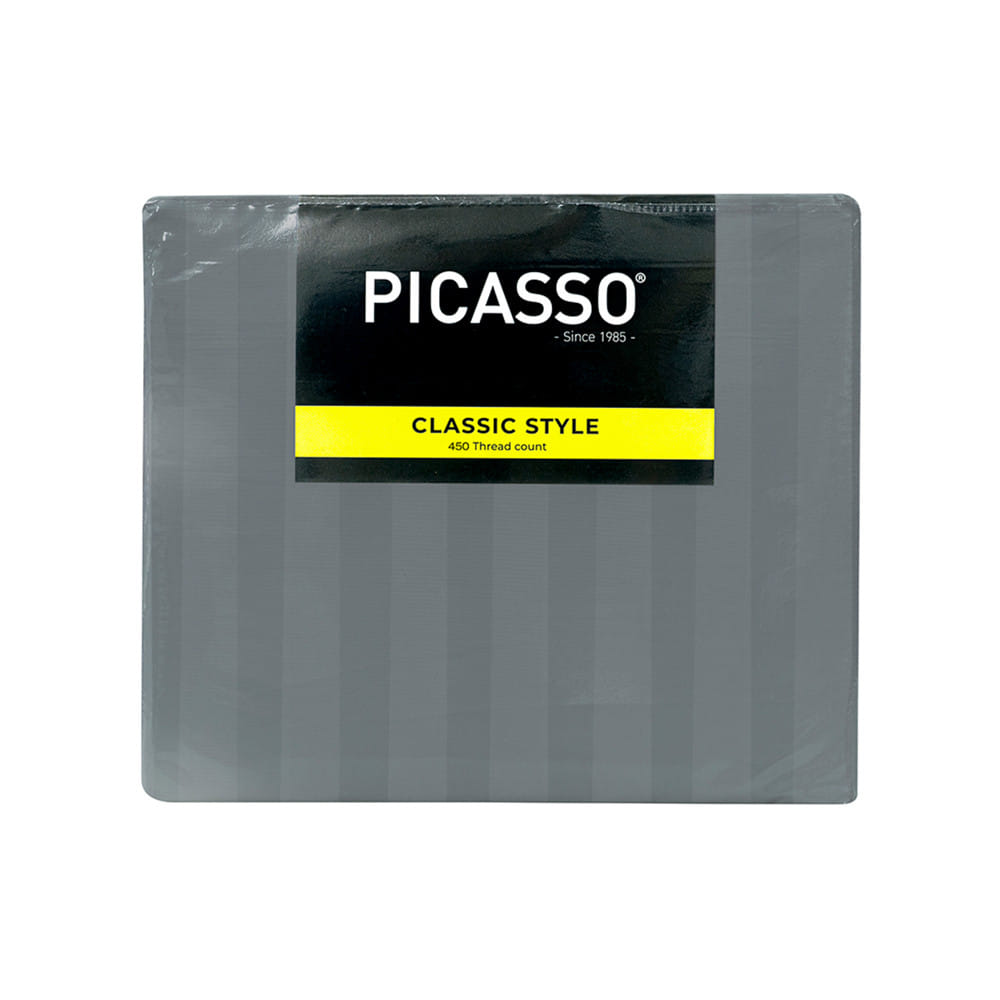 ชุดผ้าปูที่นอน 6 ฟุต (ชุด 5 ชิ้น) PICASSO CLASSIC สี GREY