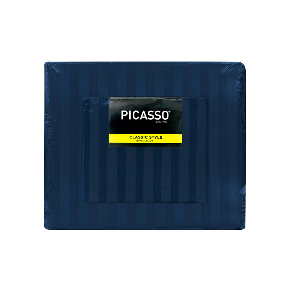 ชุดผ้าปูที่นอน 6 ฟุต (ชุด 6 ชิ้น) PICASSO CLASSIC สี NAVY BLUE