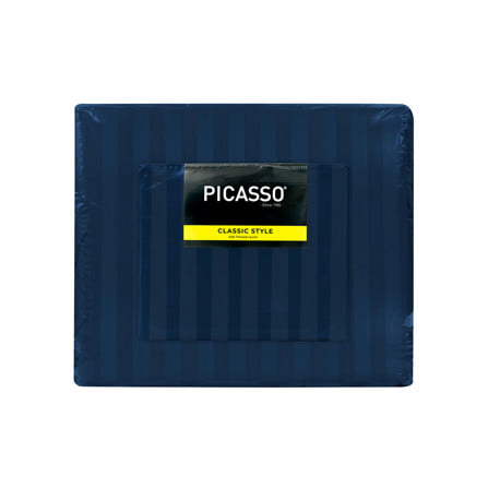 ชุดผ้าปูที่นอน 6 ฟุต (ชุด 6 ชิ้น) PICASSO CLASSIC สี NAVY BLUE_4