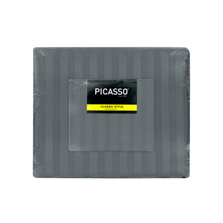 ชุดผ้าปูที่นอน 5 ฟุต (ชุด 6 ชิ้น) PICASSO CLASSIC สี DARK GREY_4