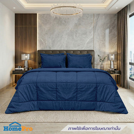 ชุดผ้าปูที่นอน 6 ฟุต (ชุด 6 ชิ้น) PICASSO CLASSIC สี NAVY BLUE_0