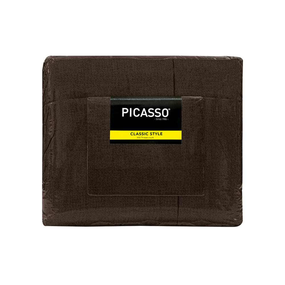 ชุดผ้าปูที่นอน 3.5 ฟุต (ชุด 4 ชิ้น) PICASSO CLASSIC สี DARK BROWN
