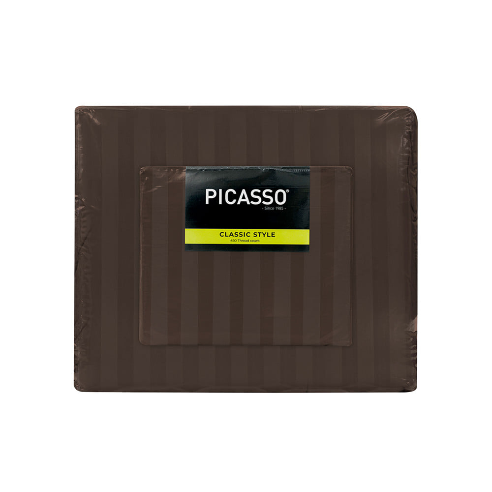 ชุดผ้าปูที่นอน 5 ฟุต (ชุด 6 ชิ้น)  PICASSO CLASSIC สี BROWN