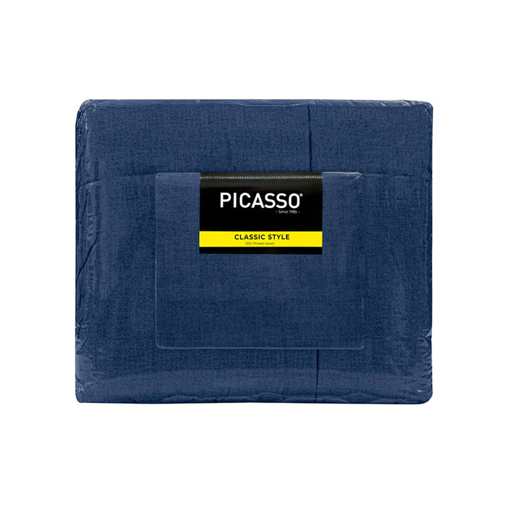 ชุดผ้าปูที่นอน 3.5 ฟุต (ชุด 4 ชิ้น) PICASSO CLASSIC สี NAVY BLUE