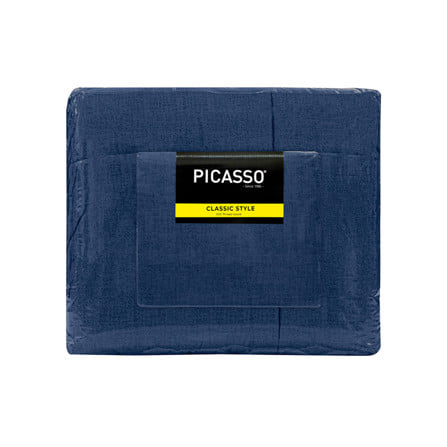 ชุดผ้าปูที่นอน 3.5 ฟุต (ชุด 4 ชิ้น) PICASSO CLASSIC สี NAVY BLUE_4