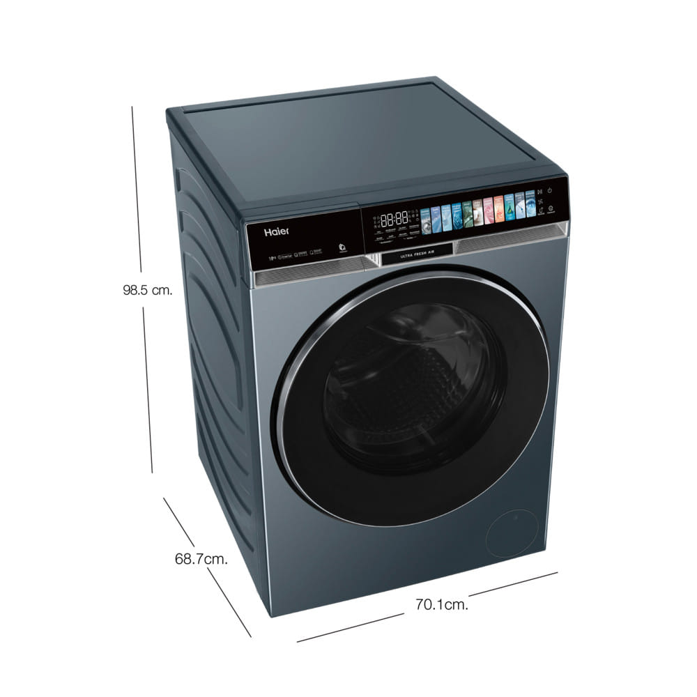 เครื่องซักผ้าฝาหน้า HAIER HW180-BPD14387GNU1 X9 18 กก. 1400 RPM อินเวอร์เตอร์ สีฟ้าครามเข้ม
