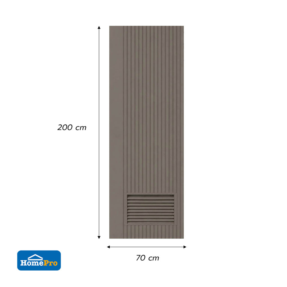 ประตูห้องน้ำ WPC ไม่เจาะลูกบิด AZLE MD 9 เกล็ดล่าง 70x200 ซม.สี URBAN GREY