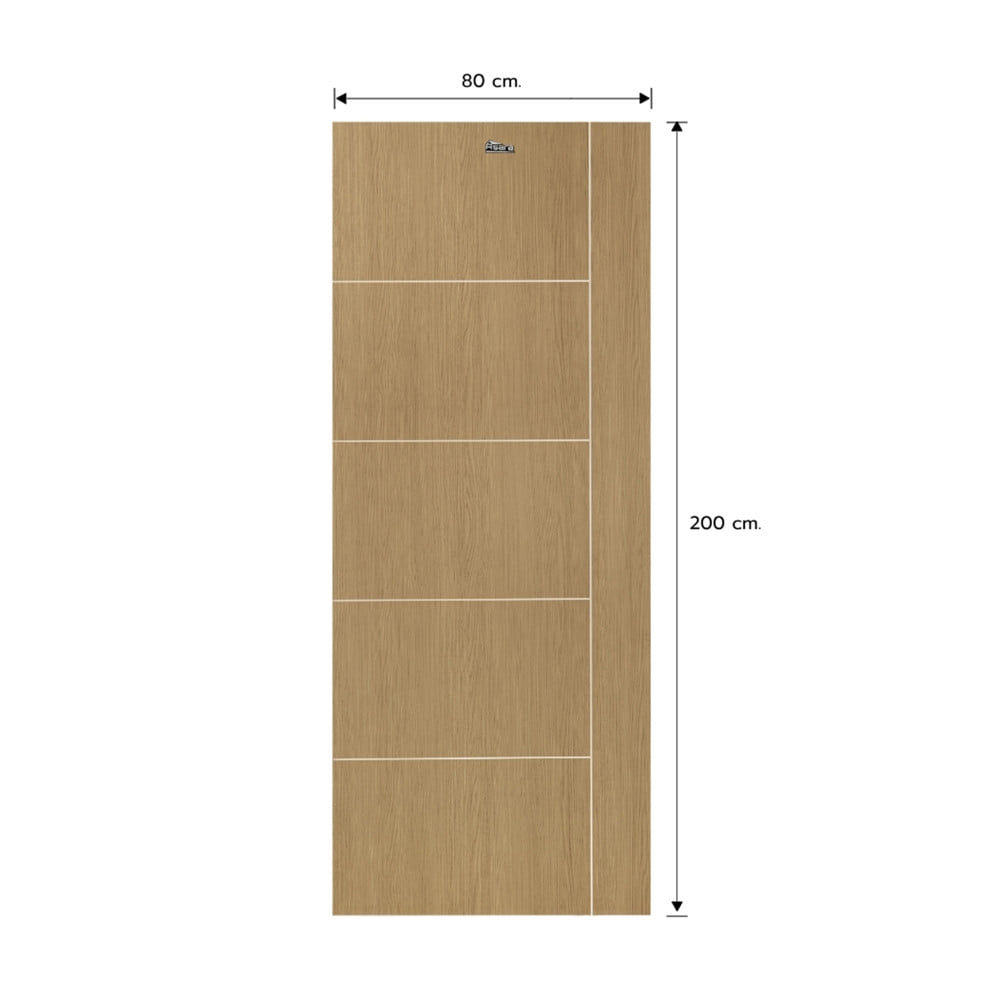 ประตูภายใน UPVC เจาะลูกบิด ASARA A923 80x200 ซม. สี NATURAL-BROWN