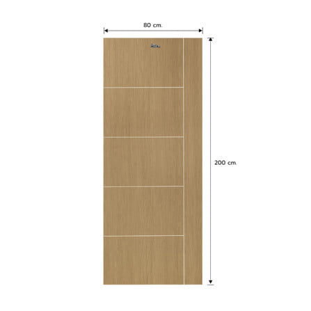 ประตูภายใน UPVC เจาะลูกบิด ASARA A923 80x200 ซม. สี NATURAL-BROWN_4