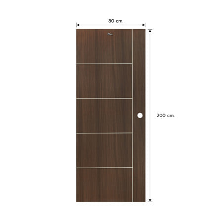 ประตูภายใน UPVC เจาะลูกบิด ASARA A923 80x200 ซม. สี OAK-BROWN_4