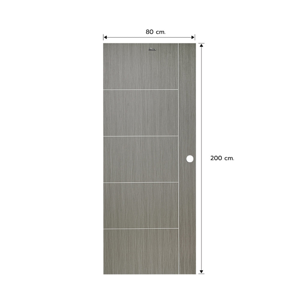 ประตูภายใน UPVC เจาะลูกบิด ASARA A923 80x200 ซม. สี SILVER GREY