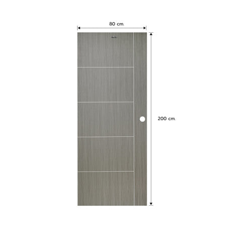 ประตูภายใน UPVC เจาะลูกบิด ASARA A923 80x200 ซม. สี SILVER GREY_4