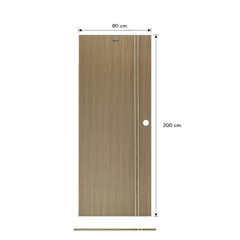 ประตูภายใน UPVC เจาะลูกบิด ASARA A921 80x200 ซม. สี NATURAL-BROWN