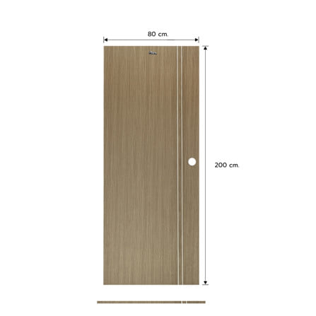 ประตูภายใน UPVC เจาะลูกบิด ASARA A921 80x200 ซม. สี NATURAL-BROWN_4