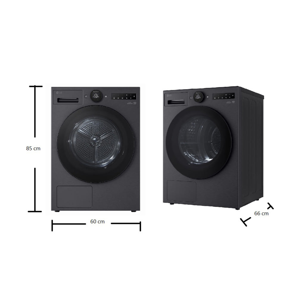 เครื่องอบผ้าฝาหน้า LG RX10VHP3K 10 กก. HEAT PUMP สีดำ