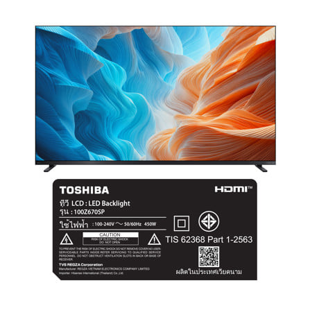 ทีวีมินิแอลอีดี 100 นิ้ว TOSHIBA (4K, MINI LED, VIDDA TV) 100Z670SP_6