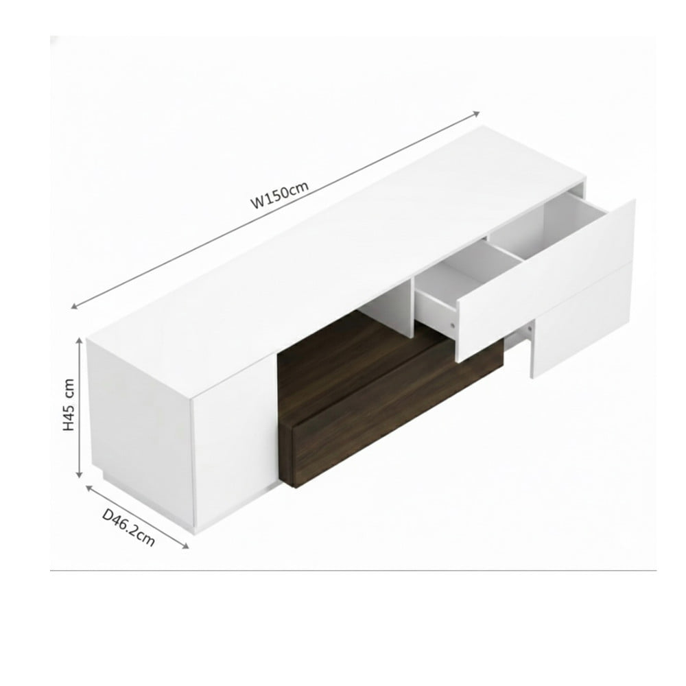 ตู้วางทีวี TOMATO HOME TH-TV-DCL150  150 ซม. สีขาว/วอลนัท