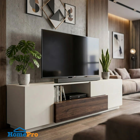 ตู้วางทีวี TOMATO HOME TH-TV-DCL150  150 ซม. สีขาว/วอลนัท_2