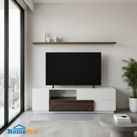 ตู้วางทีวี TOMATO HOME TH-TV-DCL150  150 ซม. สีขาว/วอลนัท_3