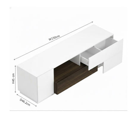 ตู้วางทีวี TOMATO HOME TH-TV-DCL150  150 ซม. สีขาว/วอลนัท_4
