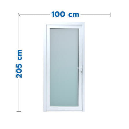 ประตูบานเปิดเดี่ยว UPVC HOFFEN 100x205 ซม. สีขาว_0