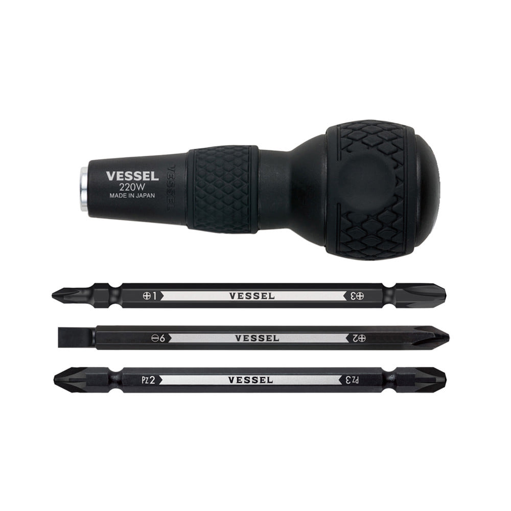 ชุดไขควงเปลี่ยนหัวได้ VESSEL 220W-3 (ชุด 4 ชิ้น)