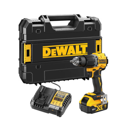 สว่านกระแทกไร้สาย (พร้อมแบตเตอรี่และแท่นชาร์จ) DEWALT DCD799P1T-B1 18 โวลต์ (สูงสุด 20 โวลต์)_0