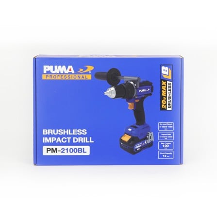 สว่านกระแทกไร้สาย (พร้อมแบตเตอรี่และแท่นชาร์จ) PUMA PM-D2100BL 20 โวลต์_6