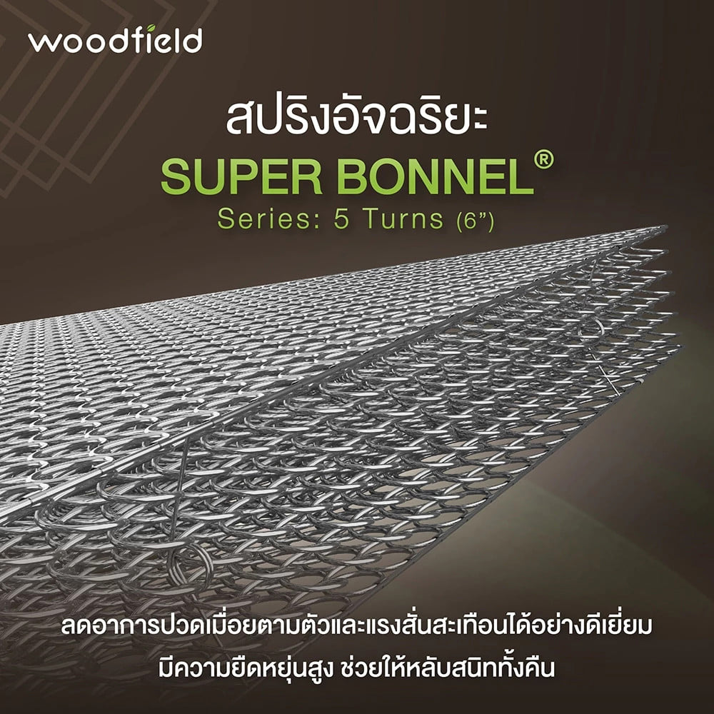 ที่นอนสปริง  6 ฟุต WOODFIELD W-5600 (พร้อมหมอนหนุน 2 ใบ)