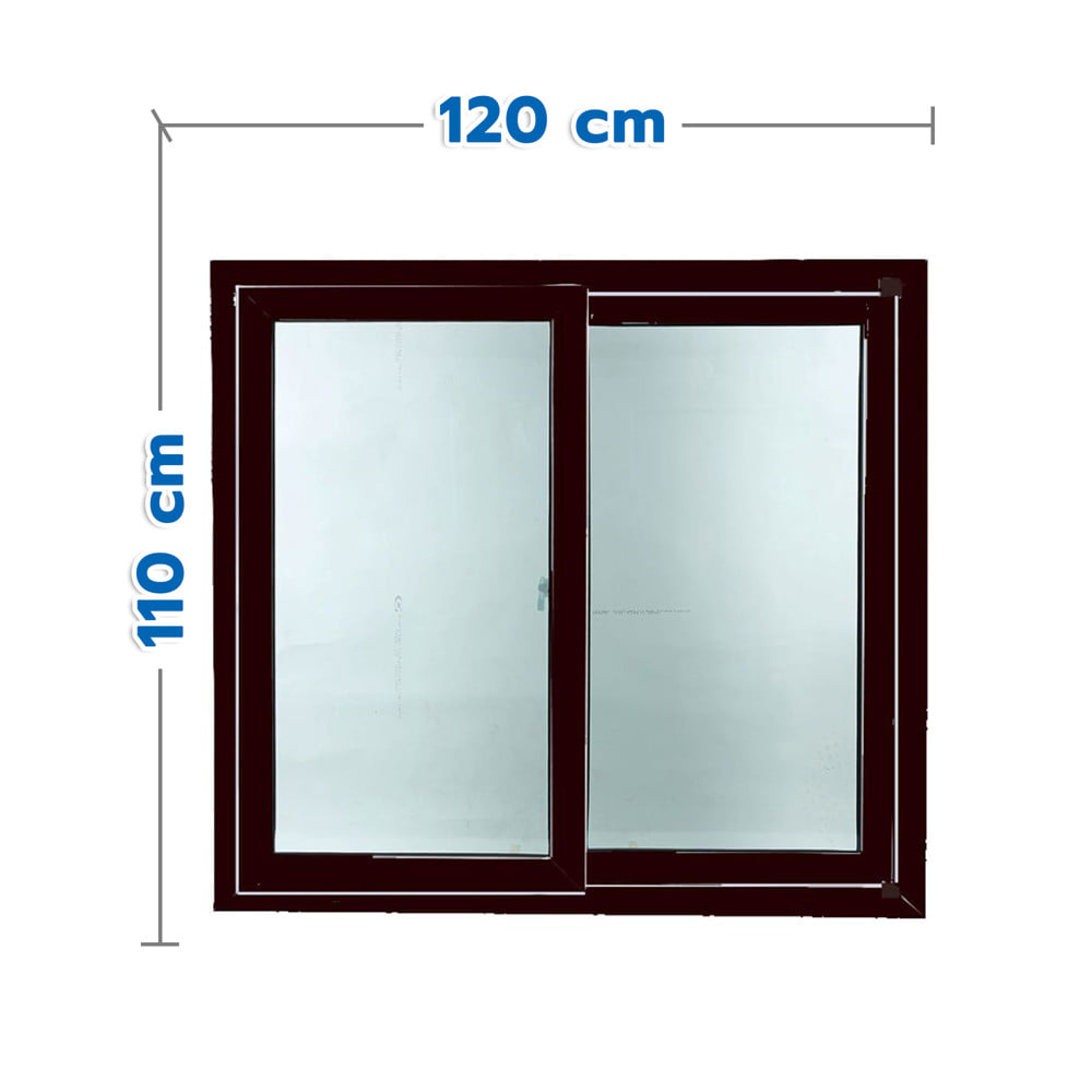 หน้าต่างบานเลื่อน UPVC S-S มุ้ง HOFFEN TRENDY 120x110 ซม. สีดำ