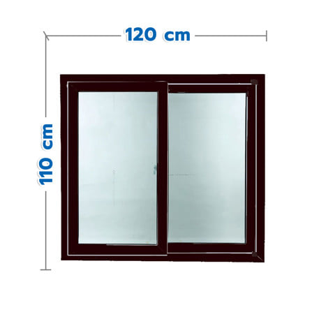 หน้าต่างบานเลื่อน UPVC S-S มุ้ง HOFFEN TRENDY 120x110 ซม. สีดำ_0