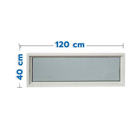 ช่องแสงหน้าต่าง UPVC HOFFEN TRENDY 120x40 ซม. สีขาว_0