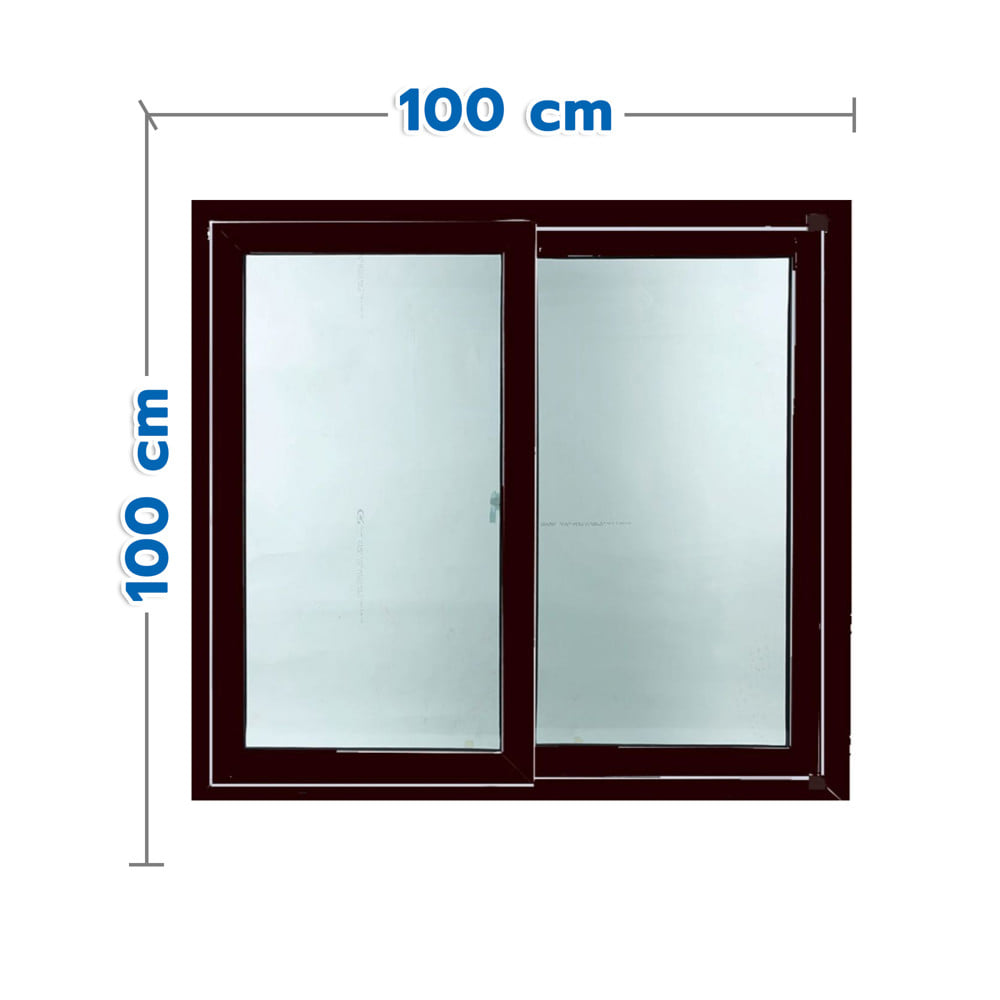 หน้าต่างบานเลื่อน UPVC S-S HOFFEN TRENDY 100x100 ซม. สีดำ