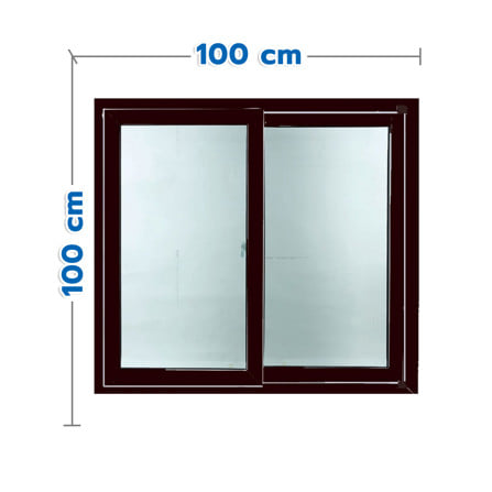 หน้าต่างบานเลื่อน UPVC S-S HOFFEN TRENDY 100x100 ซม. สีดำ_0
