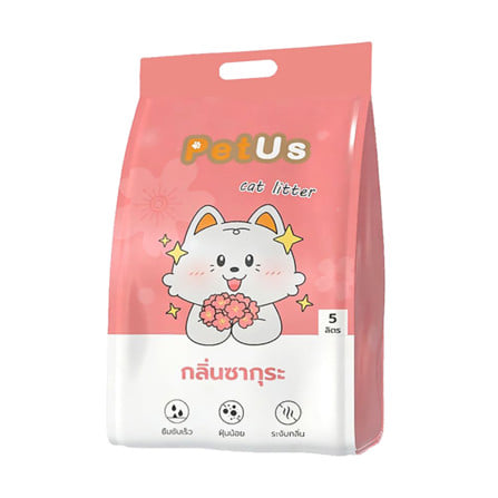 ทรายแมวเบนโทไนท์ PETUS กลิ่นซากุระ 5 ลิตร_0