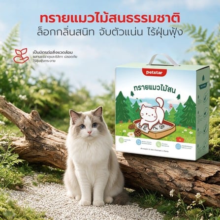 ทรายแมวไม้สน PETSTAR 3 กก._1
