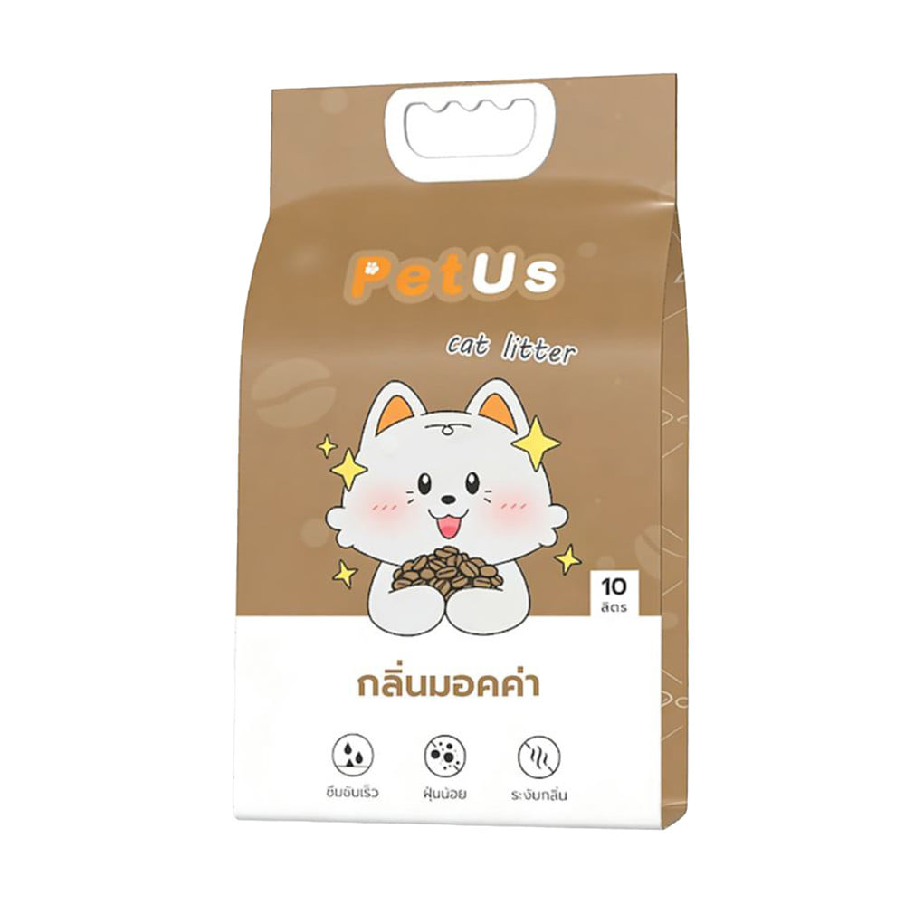 ทรายแมวเบนโทไนท์ PETUS กลิ่นมอคค่า 10 ลิตร