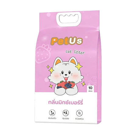 ทรายแมวเบนโทไนท์ PETUS กลิ่นมิกซ์เบอร์รี่ 10 ลิตร_0