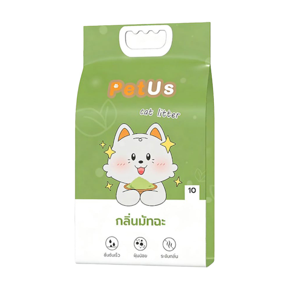 ทรายแมวเบนโทไนท์ PETUS กลิ่นมัทฉะ 10 ลิตร