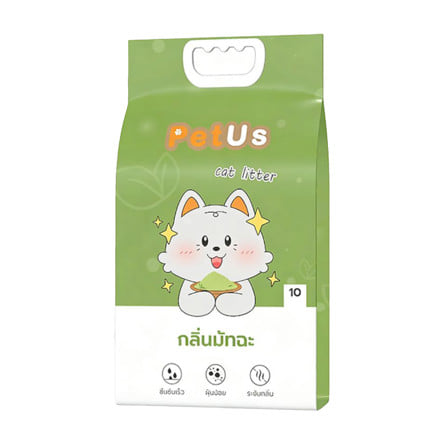 ทรายแมวเบนโทไนท์ PETUS กลิ่นมัทฉะ 10 ลิตร_0