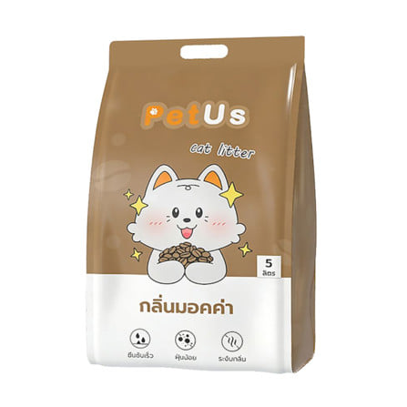ทรายแมวเบนโทไนท์ PETUS กลิ่นมอคค่า 5 ลิตร_0