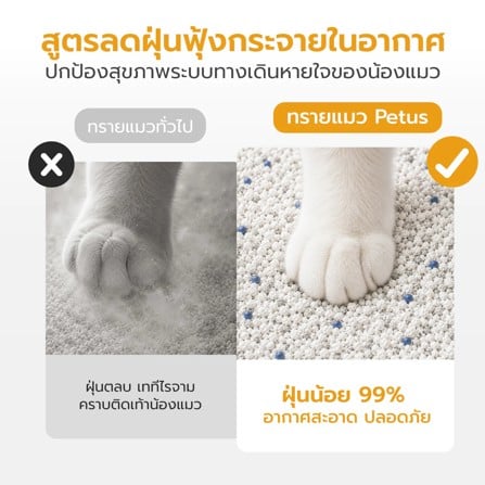 ทรายแมวผสมมันสำปะหลัง PETUS 2.5 กก._3