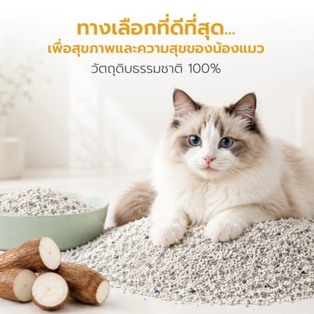 ทรายแมวผสมมันสำปะหลัง PETUS 2.5 กก._7