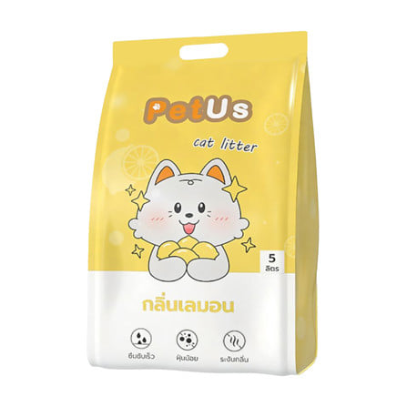 ทรายแมวเบนโทไนท์ PETUS กลิ่นเลมอน 5 ลิตร_0